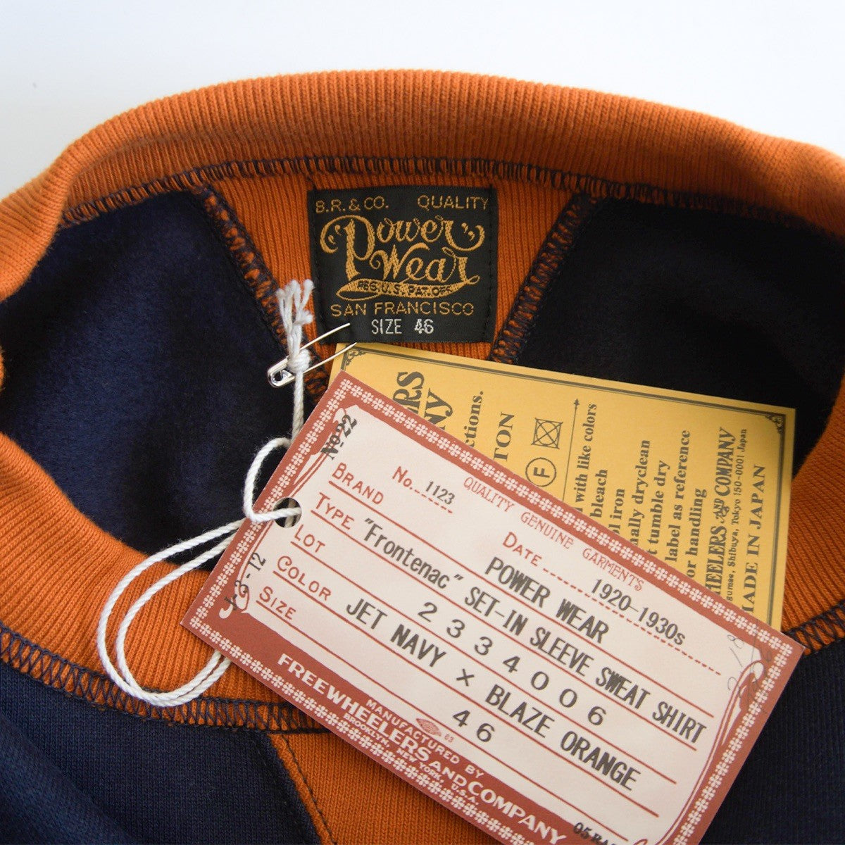 FREEWHEELERS POWER WEAR 46 STYLE SET-IN SLEEVE SWEAT SHIRT Size 46