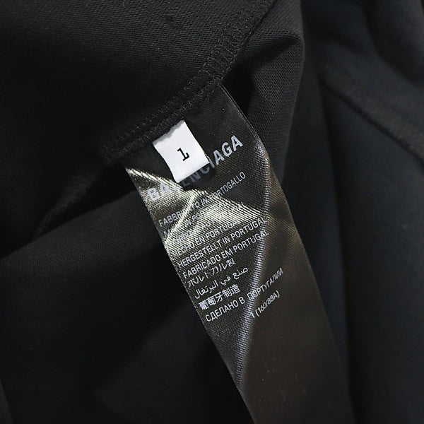 BALENCIAGA Pierced Cotton SS Tee Black Size L