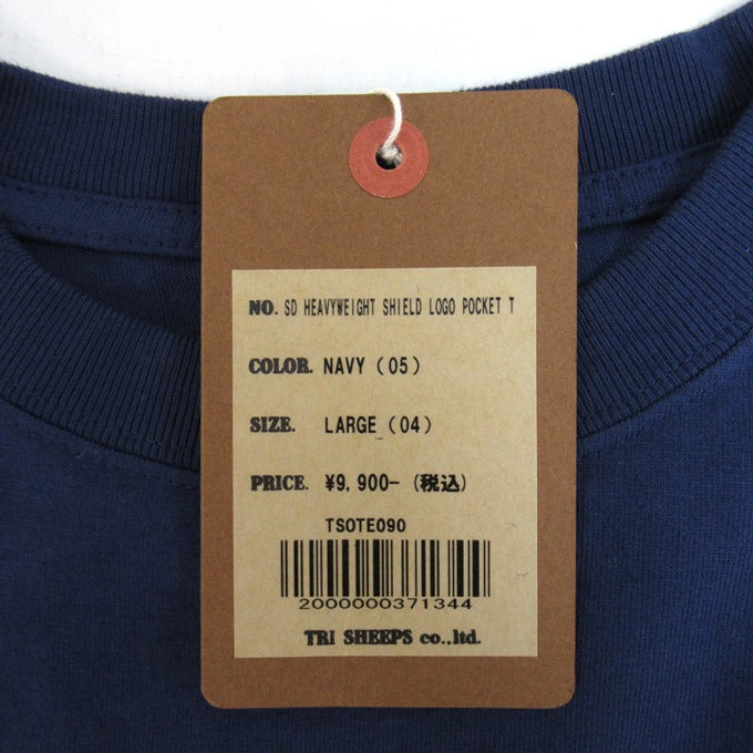 STANDARD CALIFORNIA Heavyweight Shield T-Shirt Navy Size L