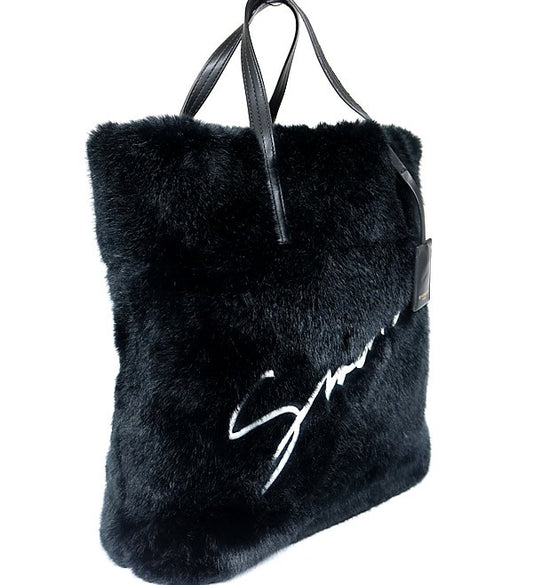 GIVENCHY Black Fur Tote Bag Handbag Size ONE SIZE