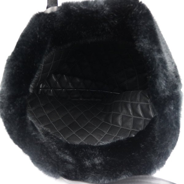 GIVENCHY Black Fur Tote Bag Handbag Size ONE SIZE