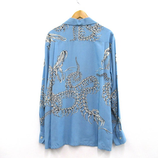 WACKO MARIA 20AW Hawaiian Shirt Serpent Print Blue Size M