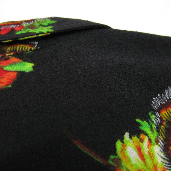 FACETASM Lion Flower All-Over Flannel Shirt Black Size 4