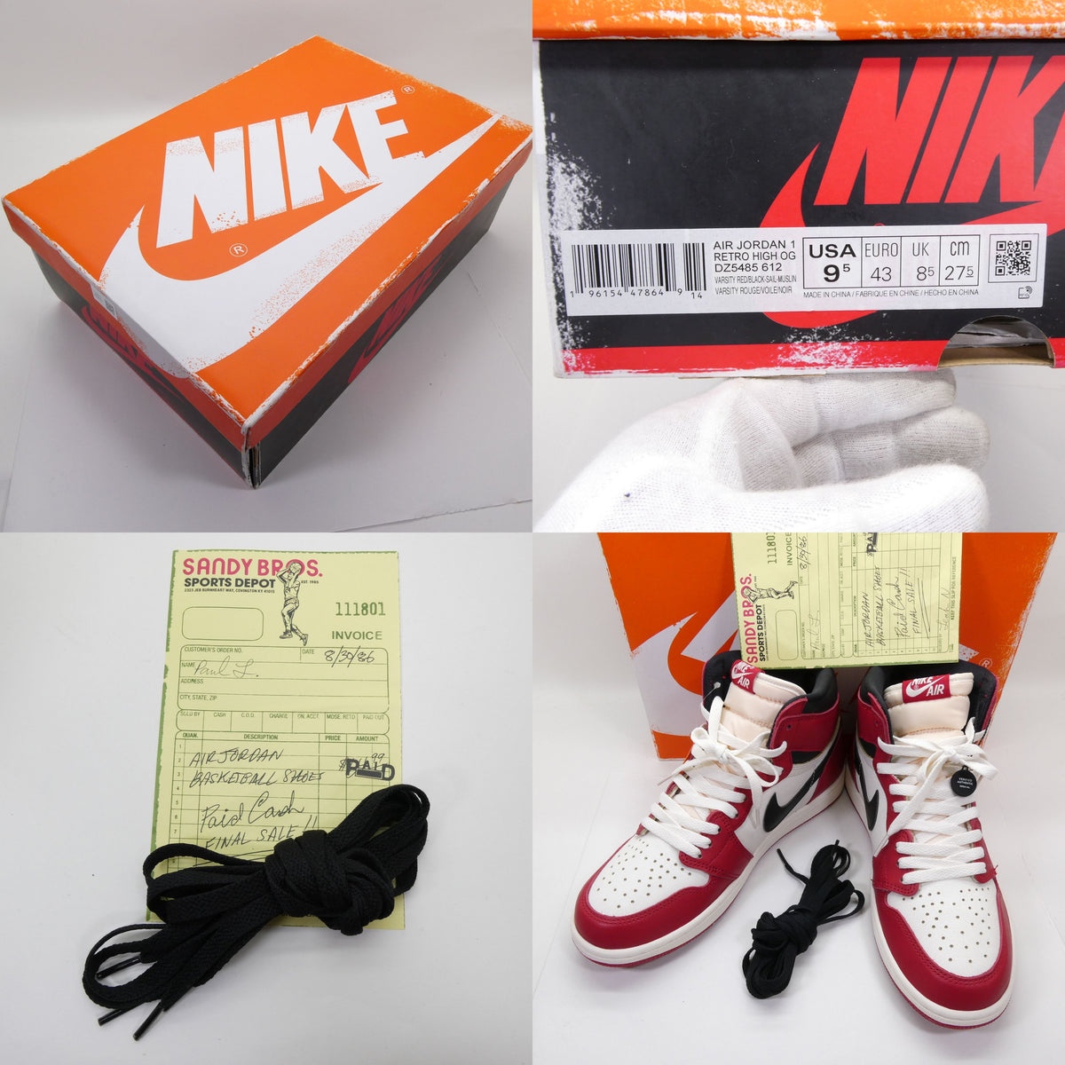 Nike NEKE AIR JORDAN 1 Lost & Found Sneakers Multi Size 9.5