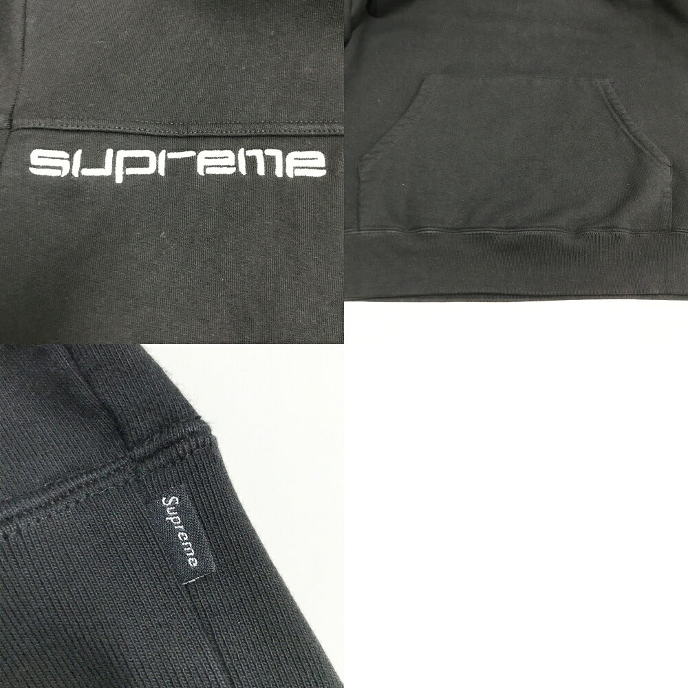 Supreme Text Stripe Hoodie Black Size XL