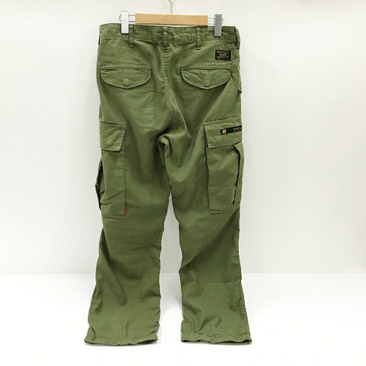 WTAPS Cargo Cotton Satin Trousers Olive Khaki Size 2