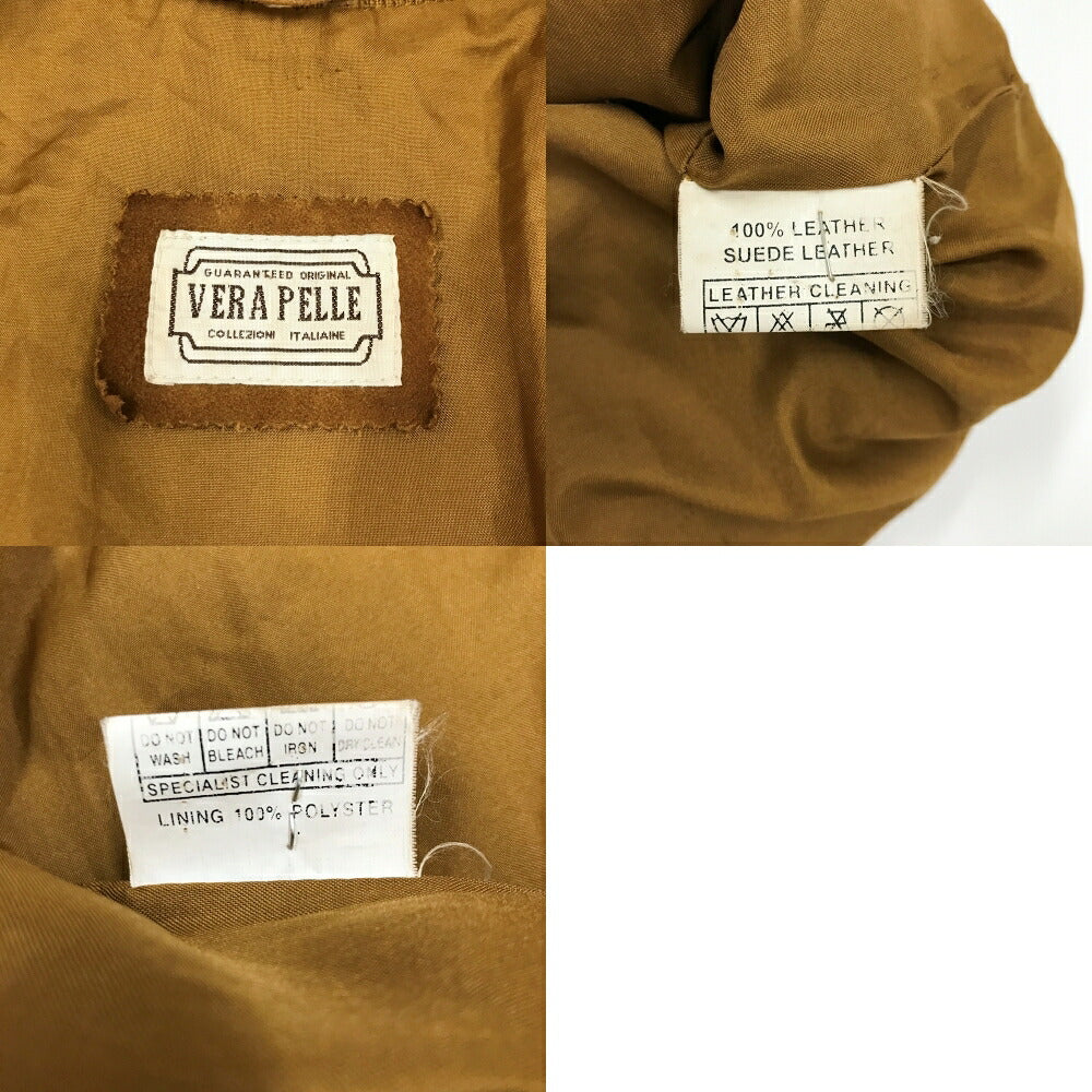 VERA PELLE Suede Leather Balstar Jacket Brown