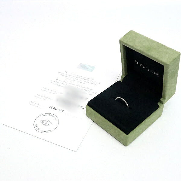 Van Cleef & Arpels Perlee Small 18K White Gold Ring Size 52