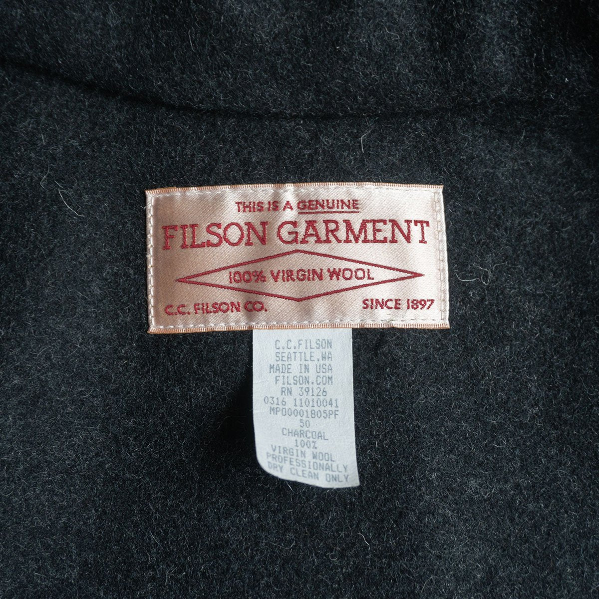 Filson Double Mackinaw Cruiser Jacket Black Size 50