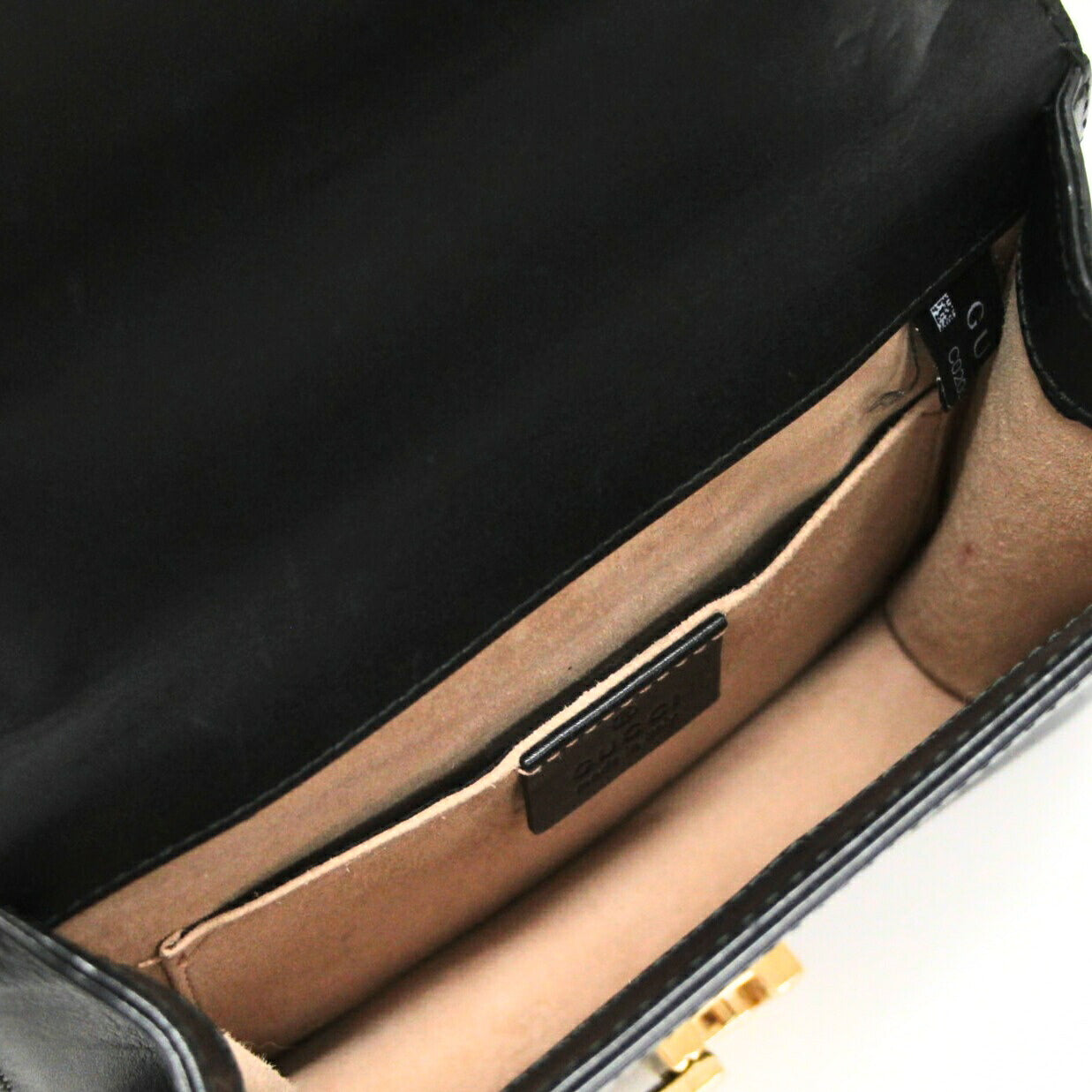 GUCCI Sylvie Web Stripe Leather Bag Black Size ONE SIZE