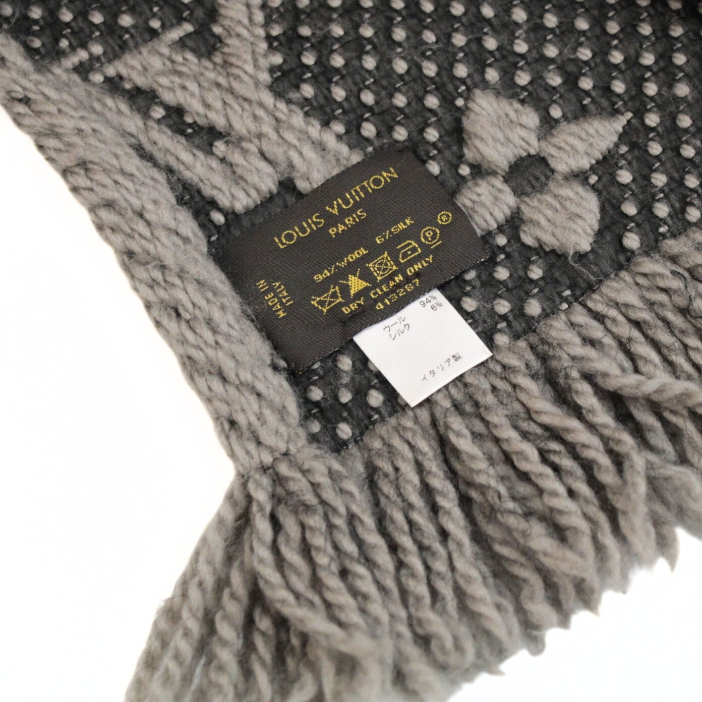 Louis Vuitton Echarpe Logomania Scarf Gray Size ONE SIZE