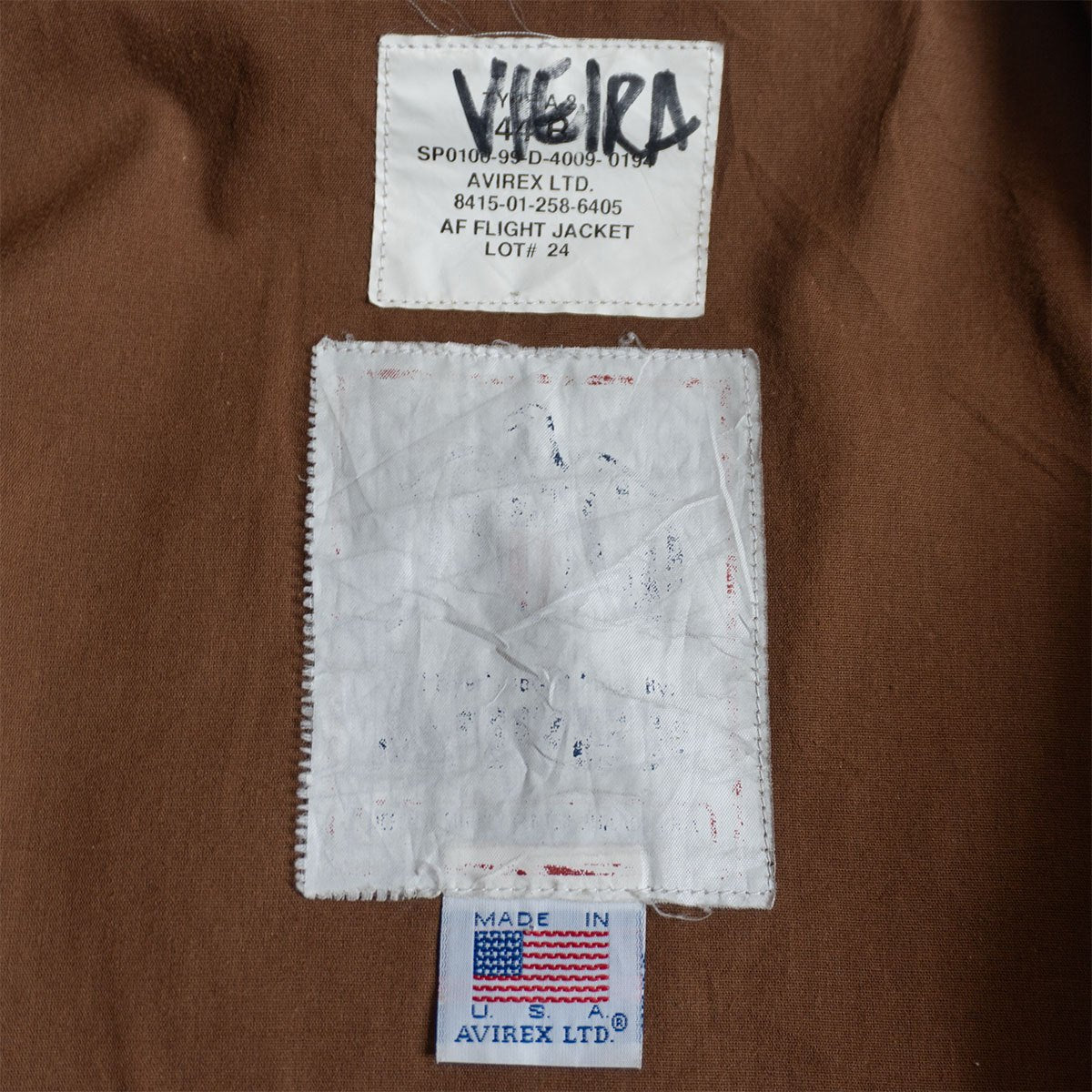 Avirex A-2 Leather Flight Jacket Size 44R
