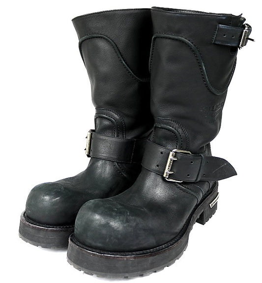 BALENCIAGA Venom Leather Long Boots Black Size EU 42