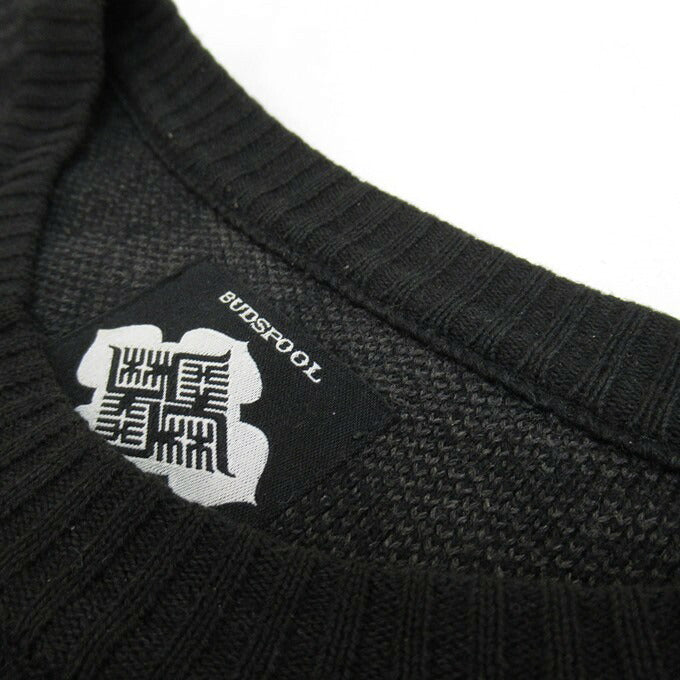 BUDSPOOL GAKKIN Jacquard Sweater Black/Gray Size L