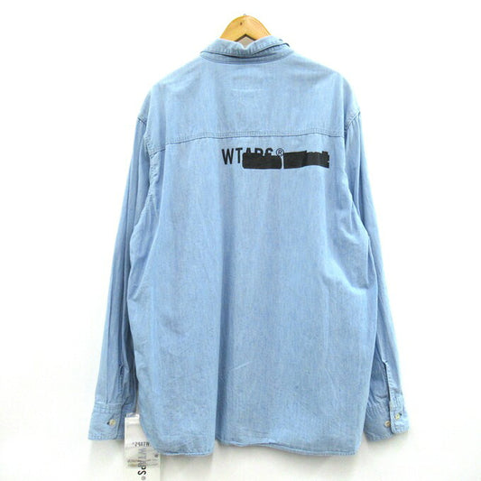 WTAPS 24AW Cotton Chambray Shirt Light Blue Size 04