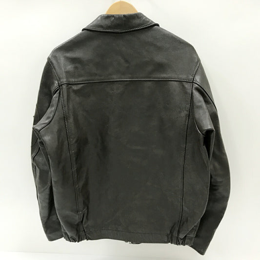 French Army Leather Pilot Jacket Brown Size 46