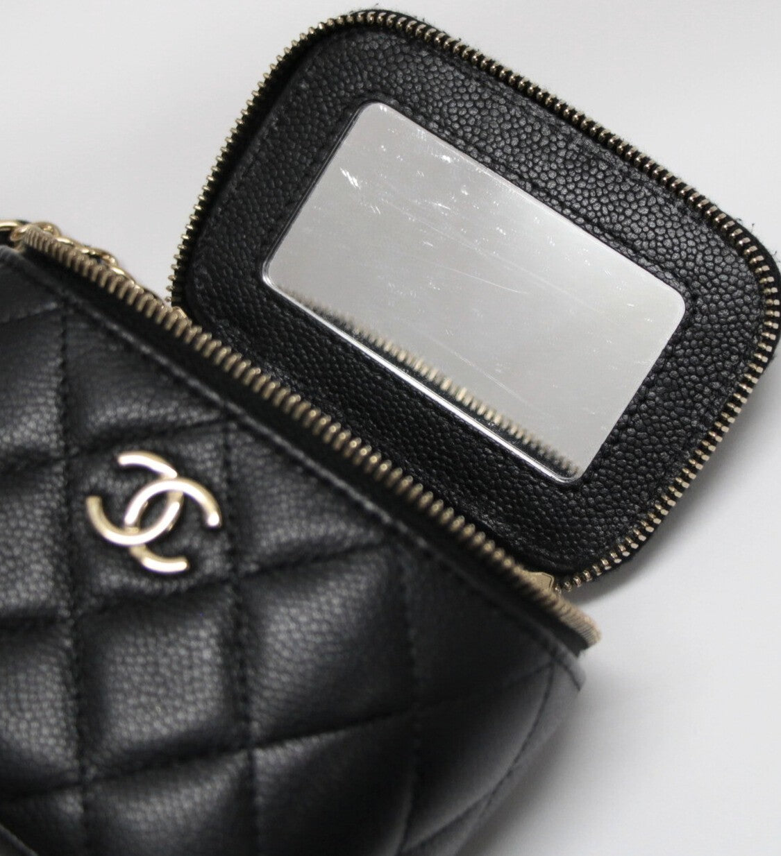 CHANEL Matelassé Caviar Mini Vanity Bag Black Size ONE SIZE