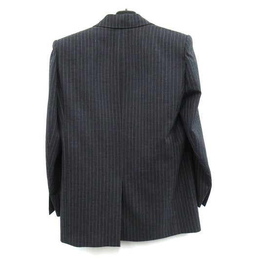 SAINT LAURENT 2023 Striped Tailored Blazer Gray Size U