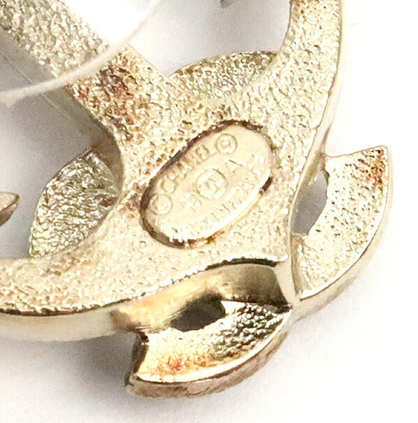 CHANEL 18A Coco Mark Rhinestone Metal Earrings Size ONE SIZE