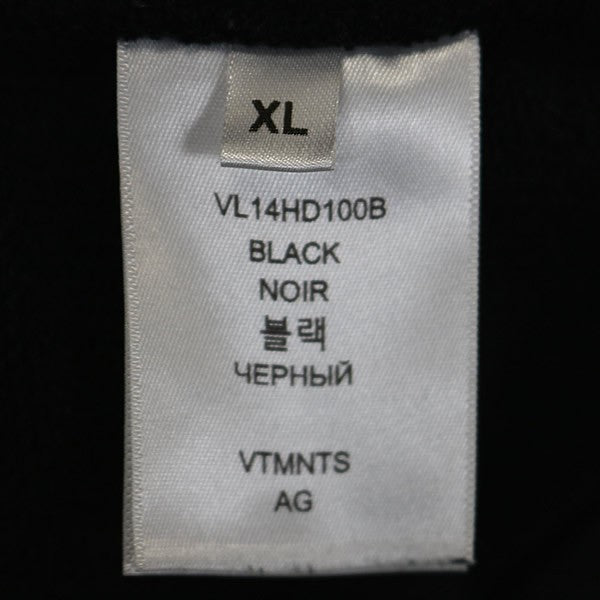 VETEMENTS Barcode Cotton Blend Hoodie Black Size XL
