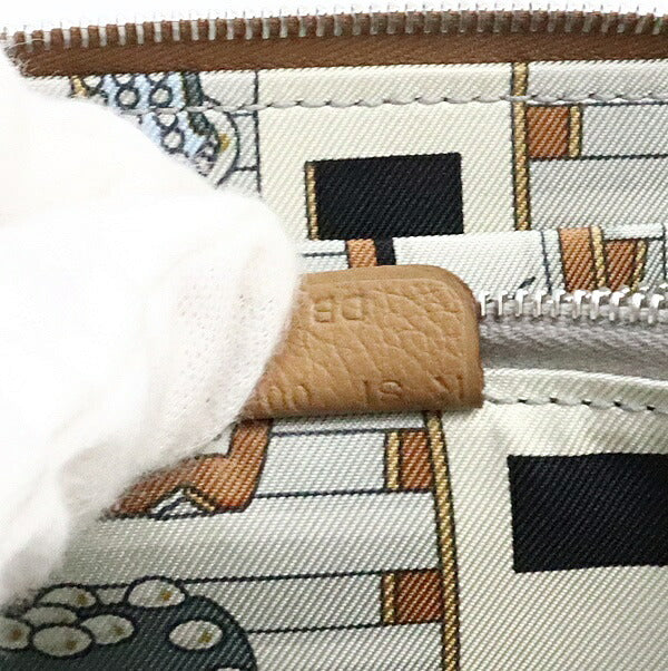 HERMES Azap Compact Silk'in Evercolor Leather Wallet Chai