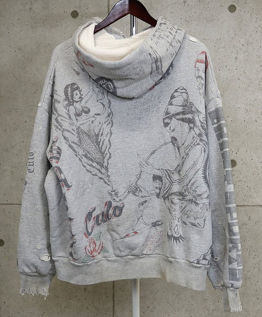 SAINT MICHAEL x Alexis Ross Drawing Hoodie Grey Size XL