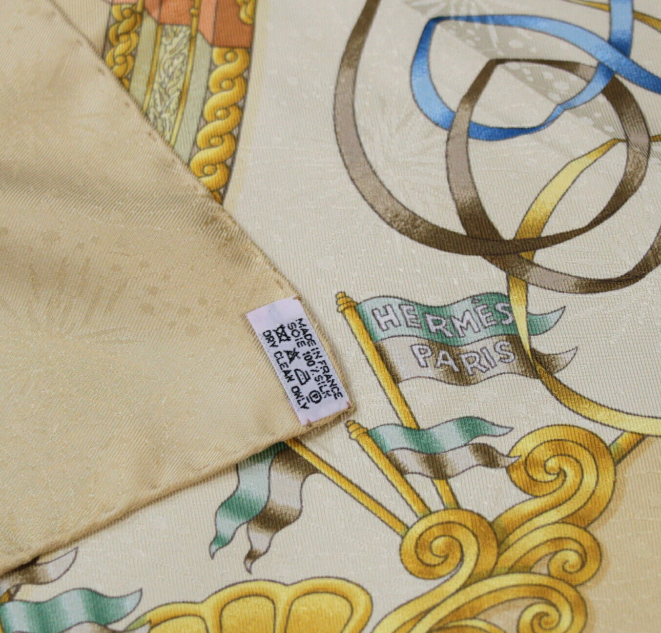 HERMES Carre 90 "Luna Park" Silk Scarf Beige Size ONE SIZE