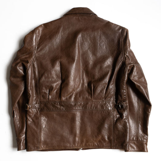 WEST RIDE Goatskin Leather Jacket Brown Size 38
