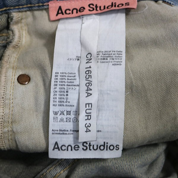 Acne Studios Wide Leg Denim Pants Blue Size 34