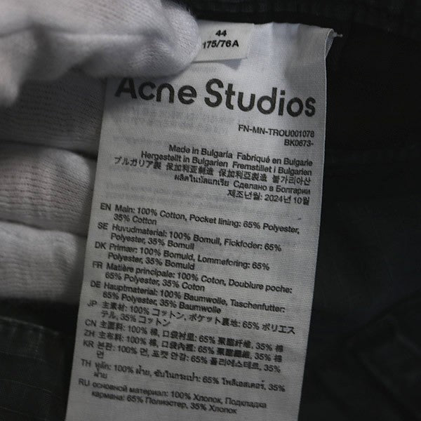 Acne Studios Cotton Cargo Pants Black Size 44