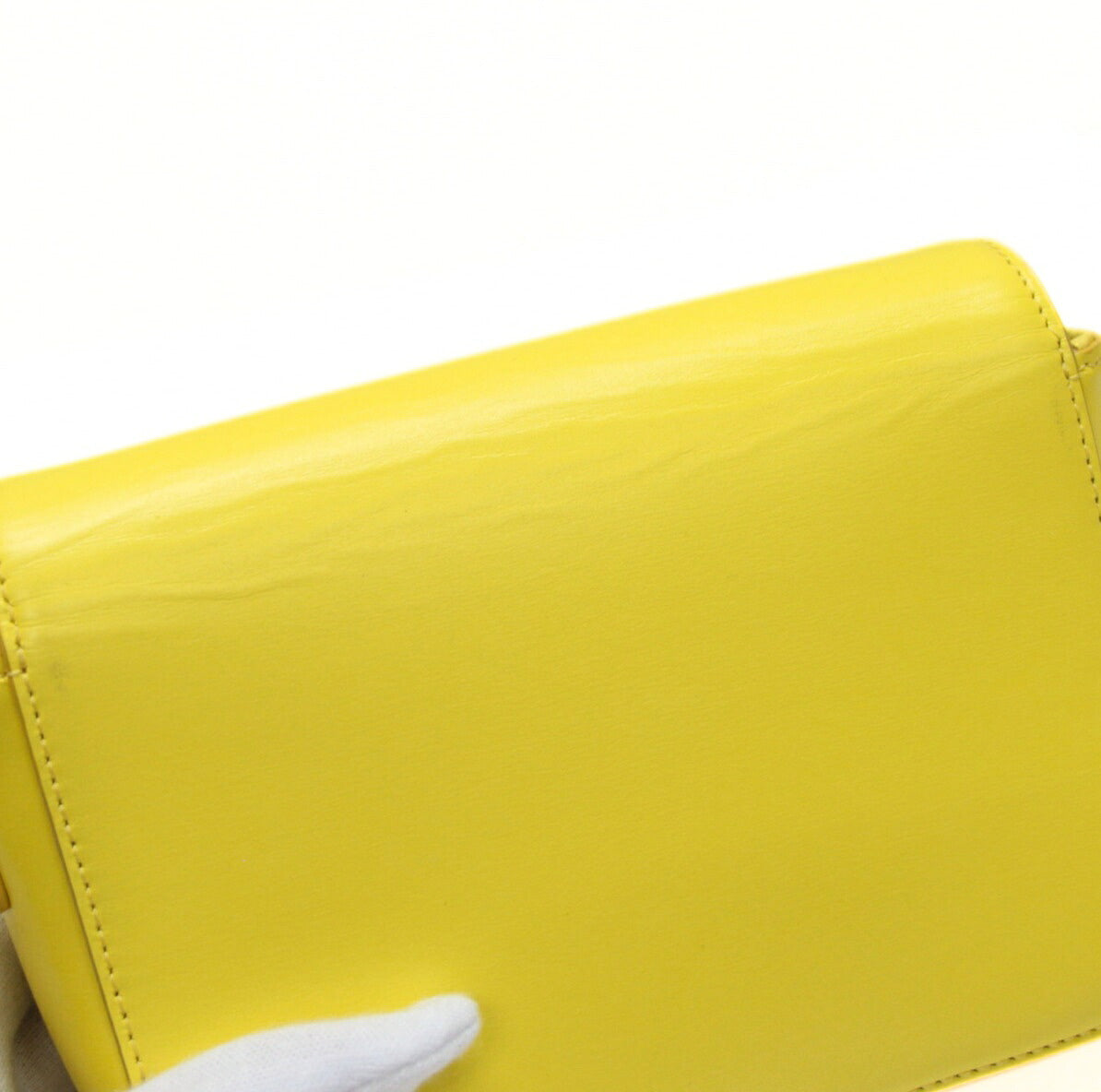 CELINE Triomphe Nano Leather Bag Yellow Size ONE SIZE