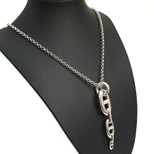 HERMES Chaine d'Ancre Enchainee Necklace SV925 Size ONE SIZE