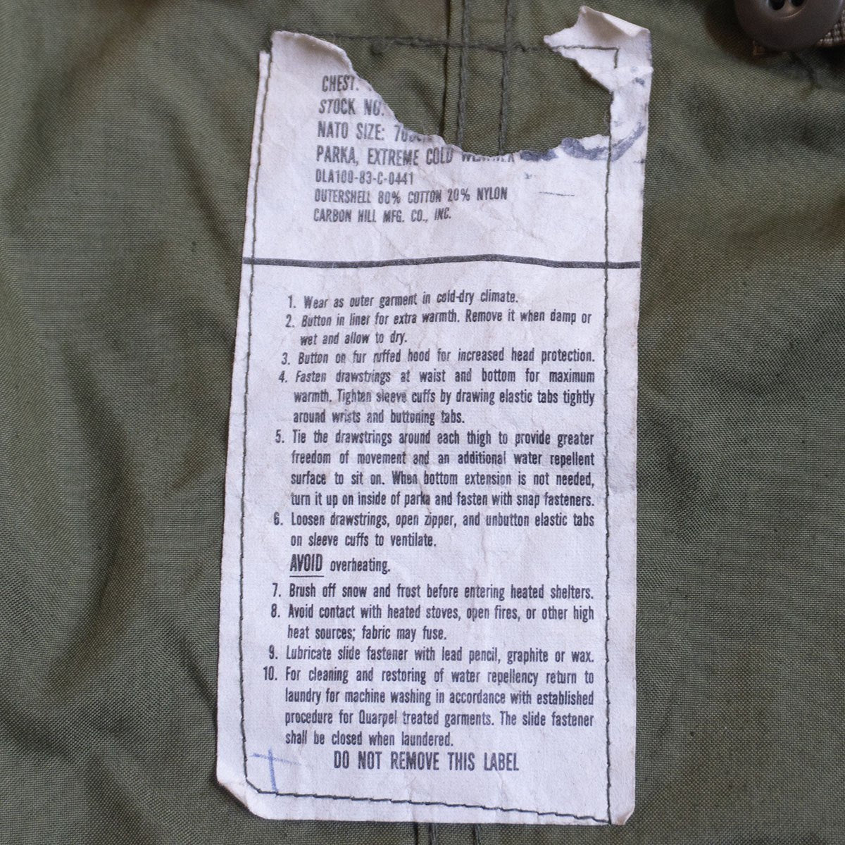 US ARMY 80S M-65 Mod Coat Size XS
