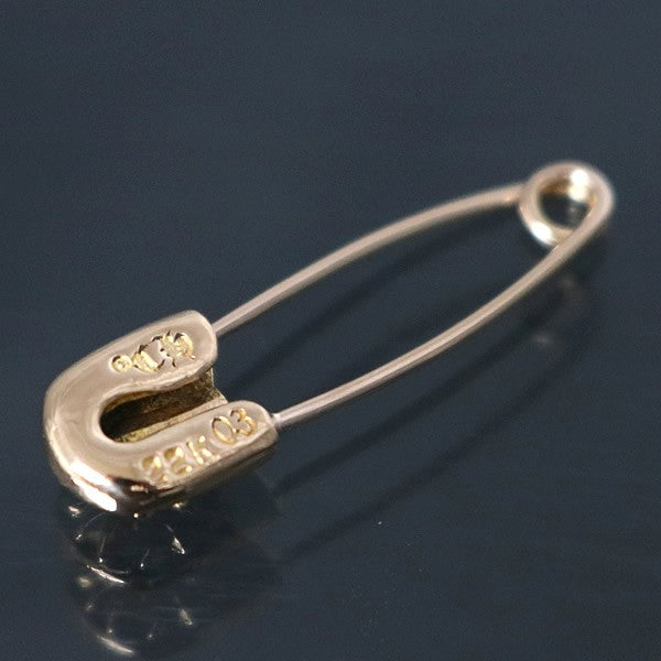 CHROME HEARTS 22K 1P Diamond Gold Safety Pin