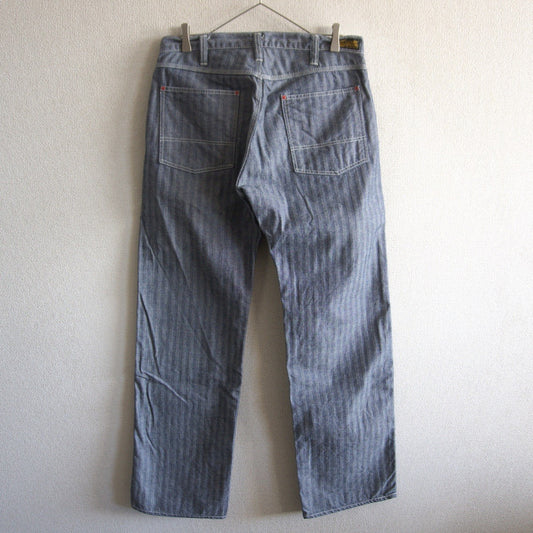 IRON HEART 10.5oz Herringbone Double Knee Jeans Size 33