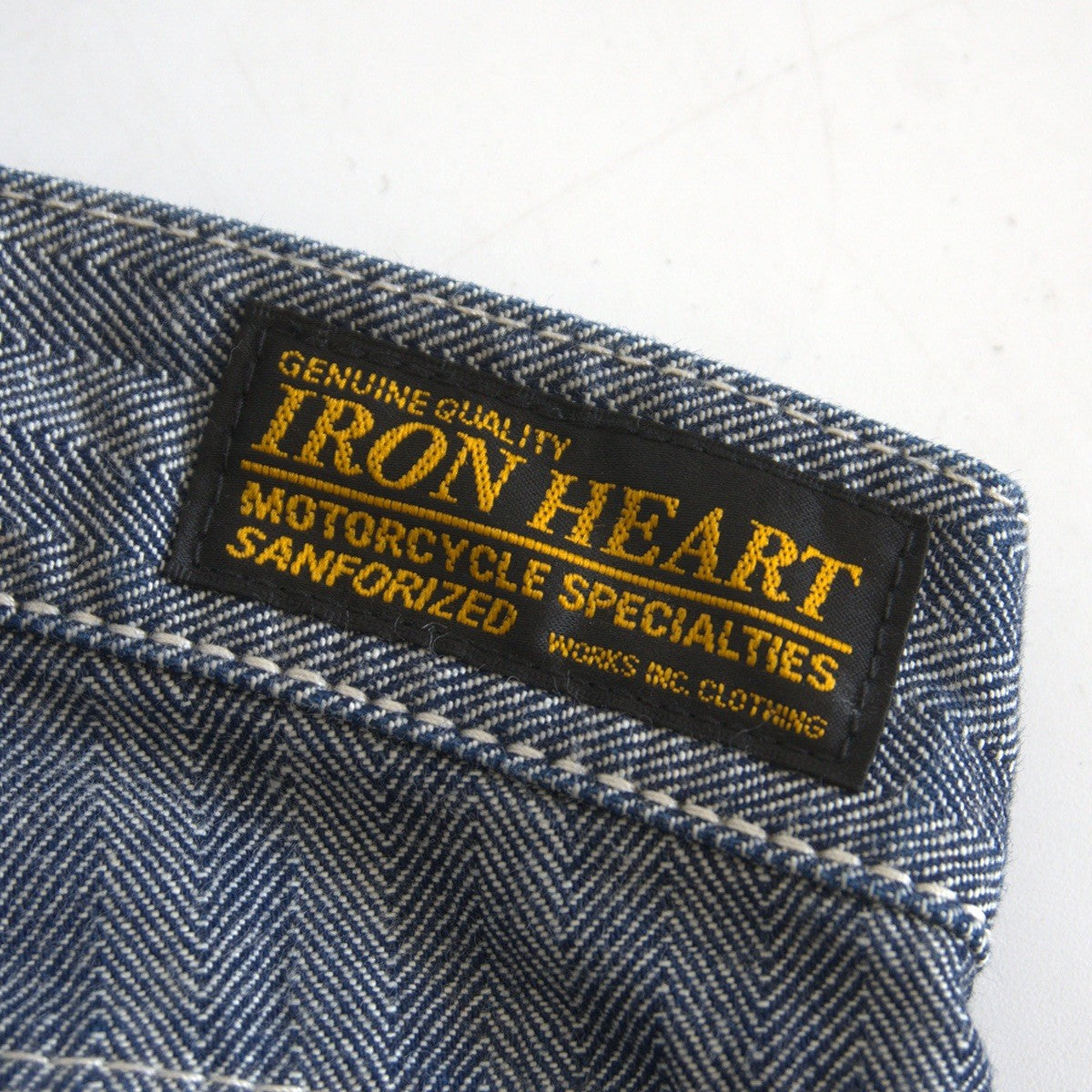 IRON HEART 10.5oz Herringbone Double Knee Jeans Size 33