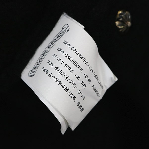 CHROME HEARTS CH Logo Leather Patch Cashmere Cardigan Size S