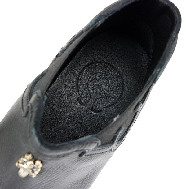 CHROME HEARTS MID TOP Dagger Leather Sneakers Black Size 37