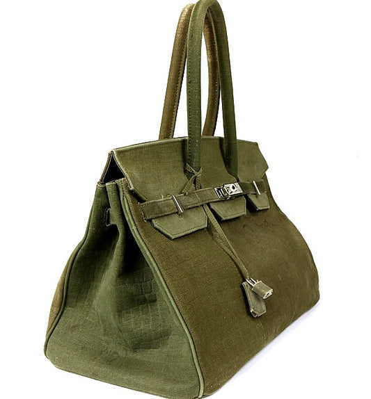 READYMADE Birkin 40 Croc Embossed Bag Khaki Size ONE SIZE
