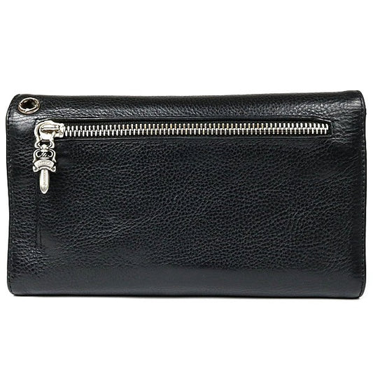 CHROME HEARTS Wave Wallet Cross Button Leather Size ONE SIZE