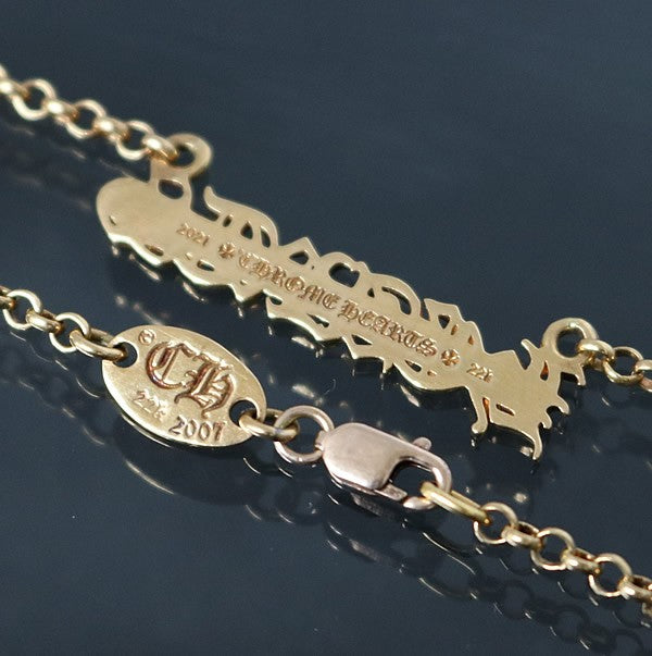 CHROME HEARTS 22K HEARTS Logo Roll Chain Size ONE SIZE