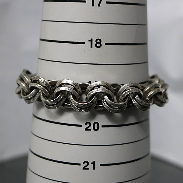 CHROME HEARTS 2 Double B Ring Silver Bracelet Size ONE SIZE