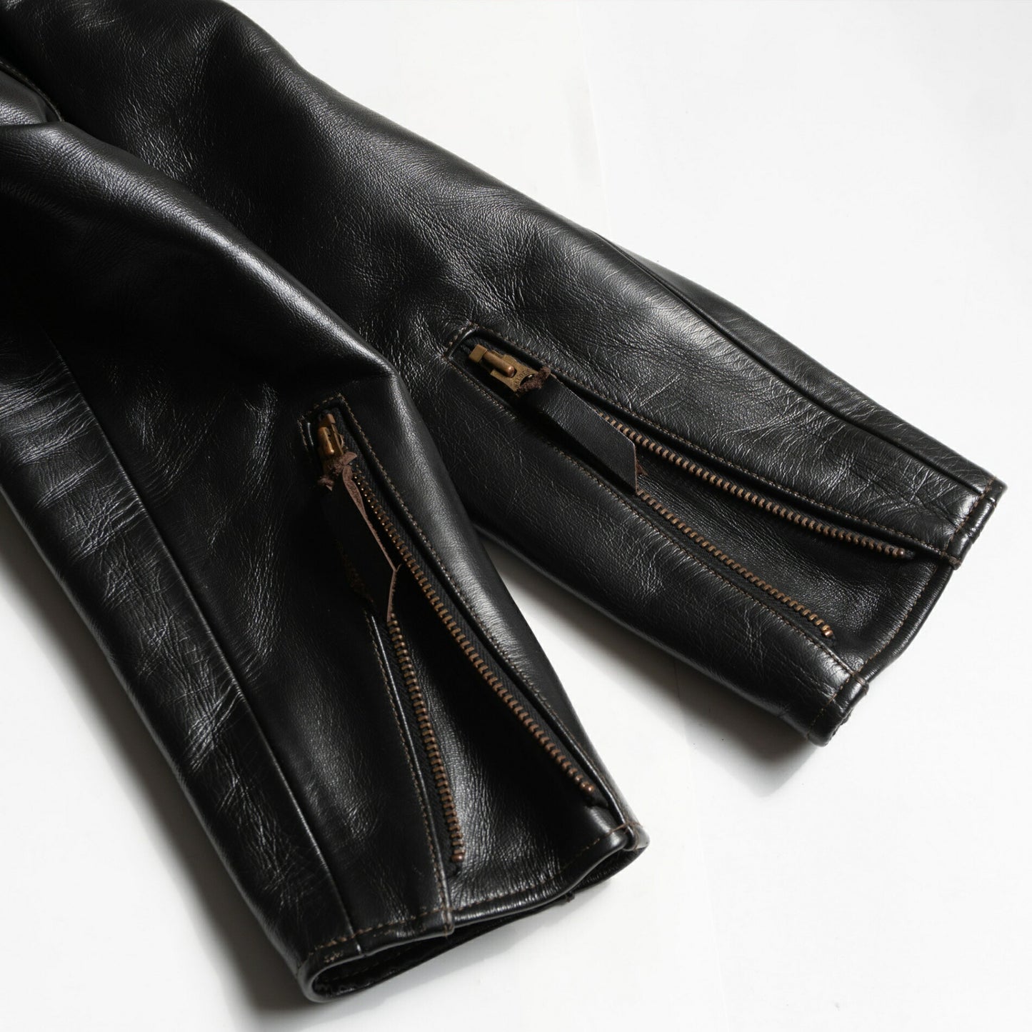 CALIFORNIA LINE Horsehide Double Rider Jacket Black Size 40