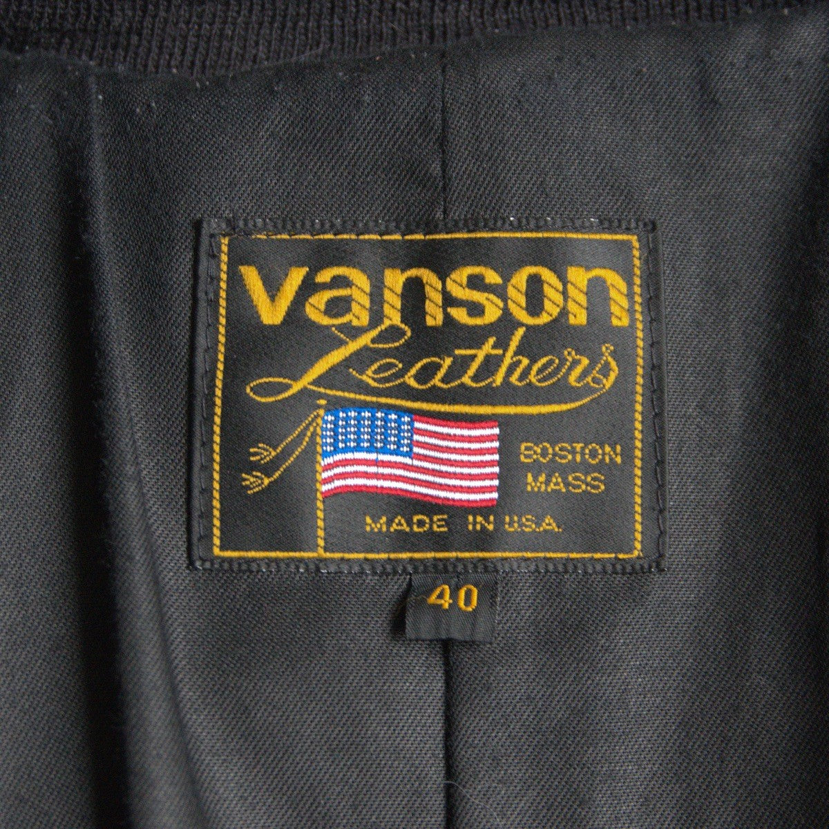 VANSON All Leather Varsity Jacket Gray Size 40