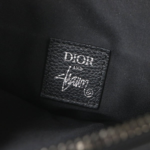 Dior x Stussy Collab Leather Saddle Bag Black Size ONE SIZE
