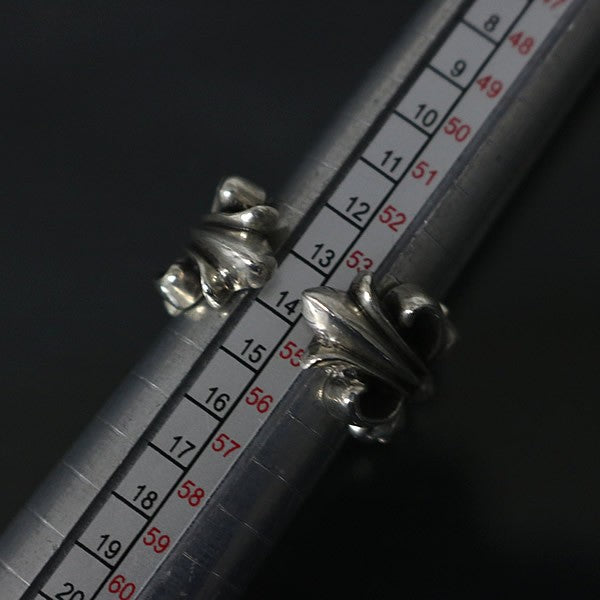 CHROME HEARTS Double Floral Cross Ring Silver Size ONE SIZE