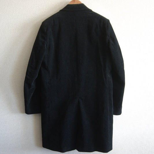 Grenfell Corduroy Chester Coat Black Size 40