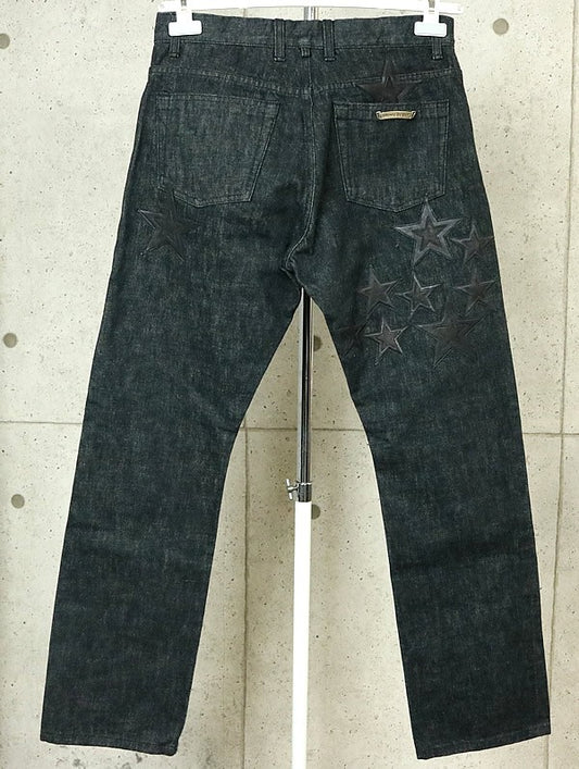 CHROME HEARTS Star Patch 5-Pocket Denim Jeans Indigo Size 31