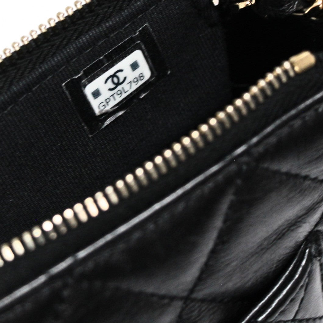 CHANEL Matelasse Small Chain Bag Black Size ONE SIZE