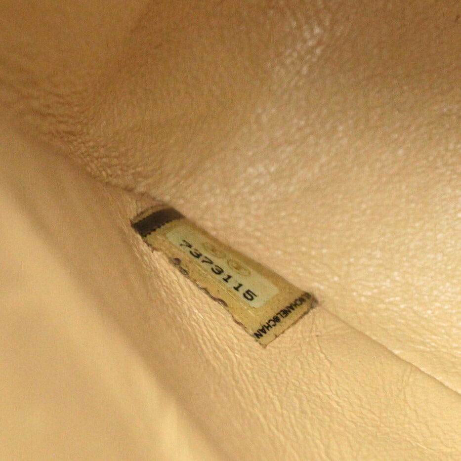 CHANEL Matelasse 25 Caviar Chain Bag Beige Size ONE SIZE